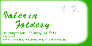 valeria foldesy business card